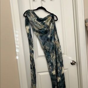 Zara Blue and White Maxi Dress